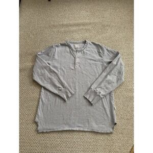 Men's Vintage Heather Gray Henley Grunge Shirt Top. XL. Broken In Worn 90's
